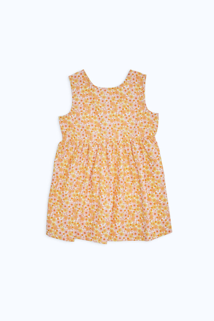 Redtag-Girls-Pink-Floral-All-Over-Print-Dress-Category:Dresses,-Colour:Apricot,-Deals:New-In,-Dept:Girls,-Filter:Infant-Girls-(3-to-24-Mths),-H1:KWR,-H2:ING,-H3:DRS,-H4:CAD,-ING-Dresses,-New-In-ING-APL,-Non-Sale,-RMD,-S23C,-Season:S23C,-Section:Girls-(0-to-14Yrs),-VLM-Infant-Girls-3 to 24 Months