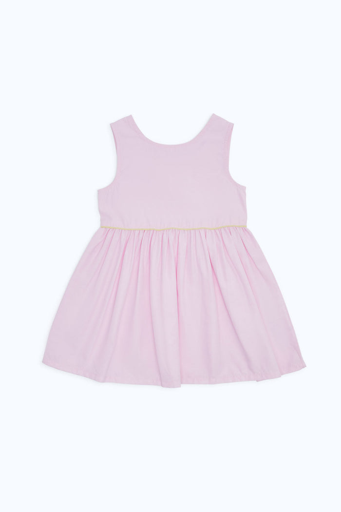 Redtag-Girls-Pink-Solid-Woven-Dress-Category:Dresses,-Colour:Apricot,-Deals:New-In,-Dept:Girls,-Filter:Infant-Girls-(3-to-24-Mths),-H1:KWR,-H2:ING,-H3:DRS,-H4:CAD,-ING-Dresses,-New-In-ING-APL,-Non-Sale,-RMD,-S23C,-Season:S23C,-Section:Girls-(0-to-14Yrs),-VLM-Infant-Girls-3 to 24 Months