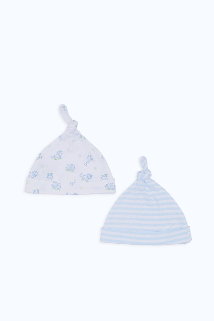 Redtag-Boys-Blue-2-Piece-Boys-Hat-Category:Newborn-Accessories,-Colour:White,-Deals:New-In,-Dept:New-Born,-Filter:Baby-(0-to-12-Mths),-H1:KWR,-H2:NBF,-H3:ACC,-H4:HAT,-NBB-Newborn-Accessories,-New-In-NBB-APL,-Non-Sale,-PPE,-S23C,-Season:S23C,-Section:Boys-(0-to-14Yrs)-Baby-0 to 12 Months