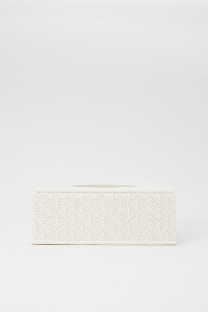 Redtag-White-Rectangle-Tissue-Box-Category:Bathroom-Accessories,-Colour:White,-Deals:New-In,-Event:RMD,-Filter:Home-Bathroom,-H1:HMW,-H2:BAC,-H3:BCE,-H4:BAE,-HMW-BAC-Bath-Accessories,-New-In-HMW-BAC,-Non-Sale,-Promo:RMD,-S23B,-Season:S23B,-Section:Homewares,-Style:POLYRESIN-Home-Bathroom-