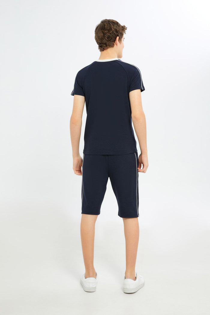 Redtag-Boys-Navy-Pique-Casual-Set-BSR-Casual-Sets,-Category:Casual-Sets,-Colour:Navy,-Deals:New-In,-Filter:Senior-Boys-(8-to-14-Yrs),-H1:KWR,-H2:BSR,-H3:SET,-H4:CAE,-New-In-BSR-APL,-Non-Sale,-Packs,-S23C,-Season:S23D,-Section:Boys-(0-to-14Yrs),-Set:Set-of-2--