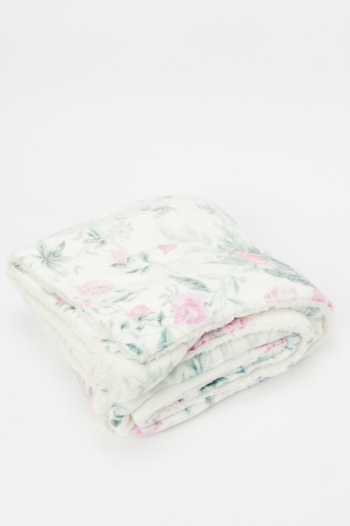 Redtag-Purple-Floral-Reversible-Throw-Category:Throws,-Colour:Purple,-Deals:New-In,-Filter:Home-Bedroom,-H1:HMW,-H2:BED,-H3:BEC,-H4:THR,-HMW-BED-Throws,-New-In-HMW-BED,-Non-Sale,-Promo:STELLA,-RMD,-S23B,-Season:S23B,-Section:Homewares,-Style:REVERSIBLE-Home-Bedroom-