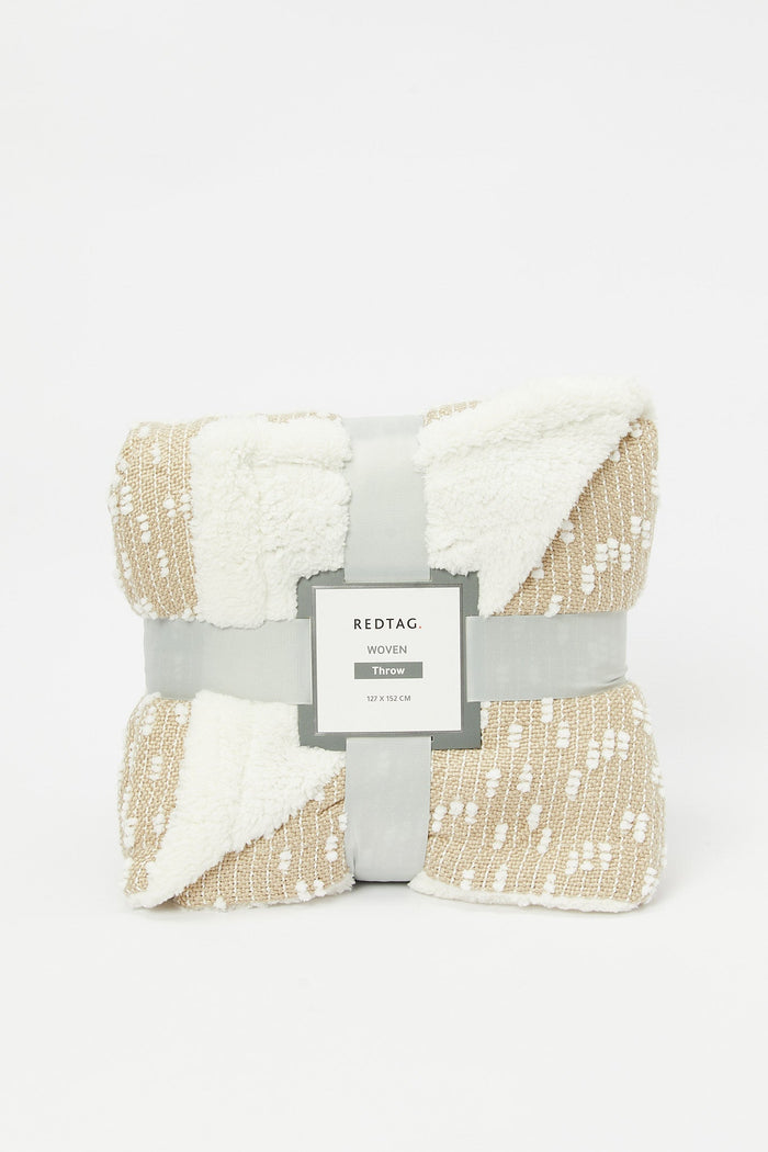 Redtag-Beige-Woven-Reversible-Throw-Category:Throws,-Colour:Beige,-Deals:New-In,-Filter:Home-Bedroom,-H1:HMW,-H2:BED,-H3:BEC,-H4:THR,-HMW-BED-Throws,-New-In-HMW-BED,-Non-Sale,-Promo:JULIETTE,-RMD,-S23B,-Season:S23B,-Section:Homewares,-Style:REVERSIBLE-Home-Bedroom-