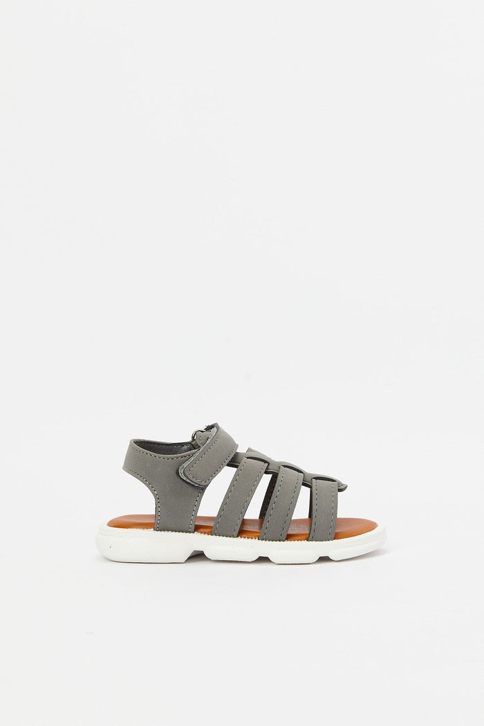 Redtag-Grey-Strap-Sandal-Category:Sandals,-Colour:Grey,-Deals:New-In,-Filter:Boys-Footwear-(1-to-3-Yrs),-H1:FOO,-H2:INB,-H3:SHO,-H4:CAH,-INB-Sandals,-N/A,-New-In-INB-FOO,-Non-Sale,-S23C,-Season:S23C,-Section:Boys-(0-to-14Yrs)-Infant-Boys-1 to 3 Years