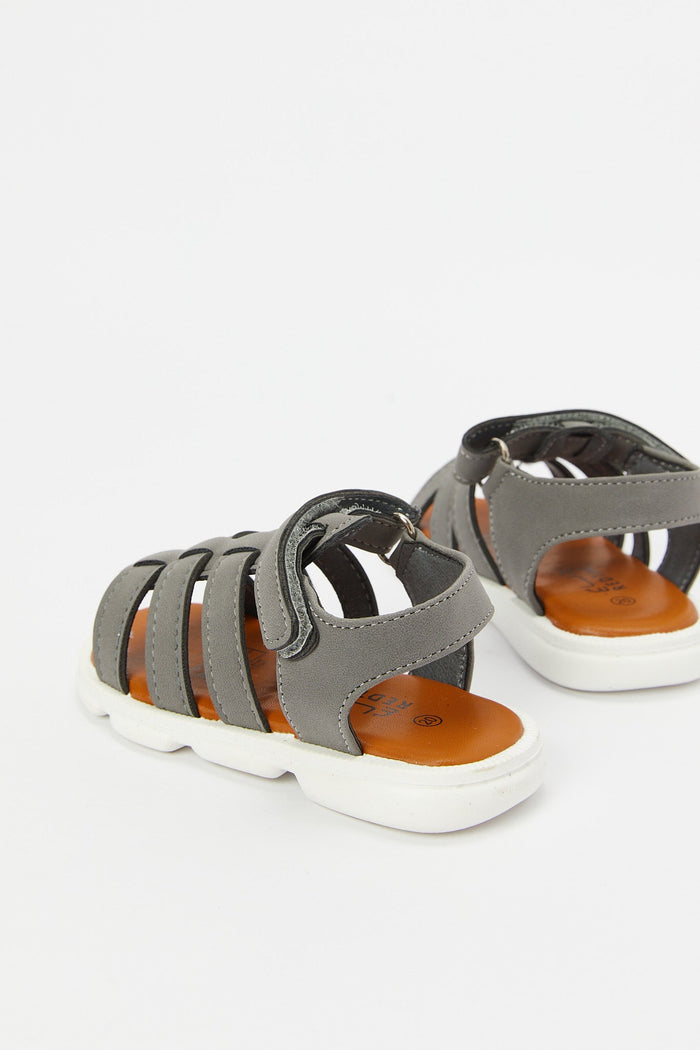 Redtag-Grey-Strap-Sandal-Category:Sandals,-Colour:Grey,-Deals:New-In,-Filter:Boys-Footwear-(1-to-3-Yrs),-H1:FOO,-H2:INB,-H3:SHO,-H4:CAH,-INB-Sandals,-N/A,-New-In-INB-FOO,-Non-Sale,-S23C,-Season:S23C,-Section:Boys-(0-to-14Yrs)-Infant-Boys-1 to 3 Years