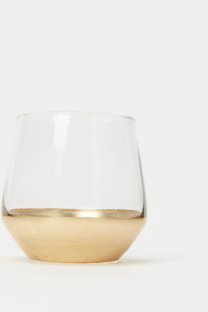 Redtag-Gold-Plated-Glass-Tumbler-Category:Glasses,-Colour:Gold,-Deals:New-In,-Filter:Home-Dining,-H1:HMW,-H2:DIN,-H3:DRW,-H4:GLS,-HMW-DIN-Drinkware,-New-In-HMW-DIN,-Non-Sale,-S23C,-Season:S23C,-Section:Homewares,-Style:SINGLE-Home-Dining-