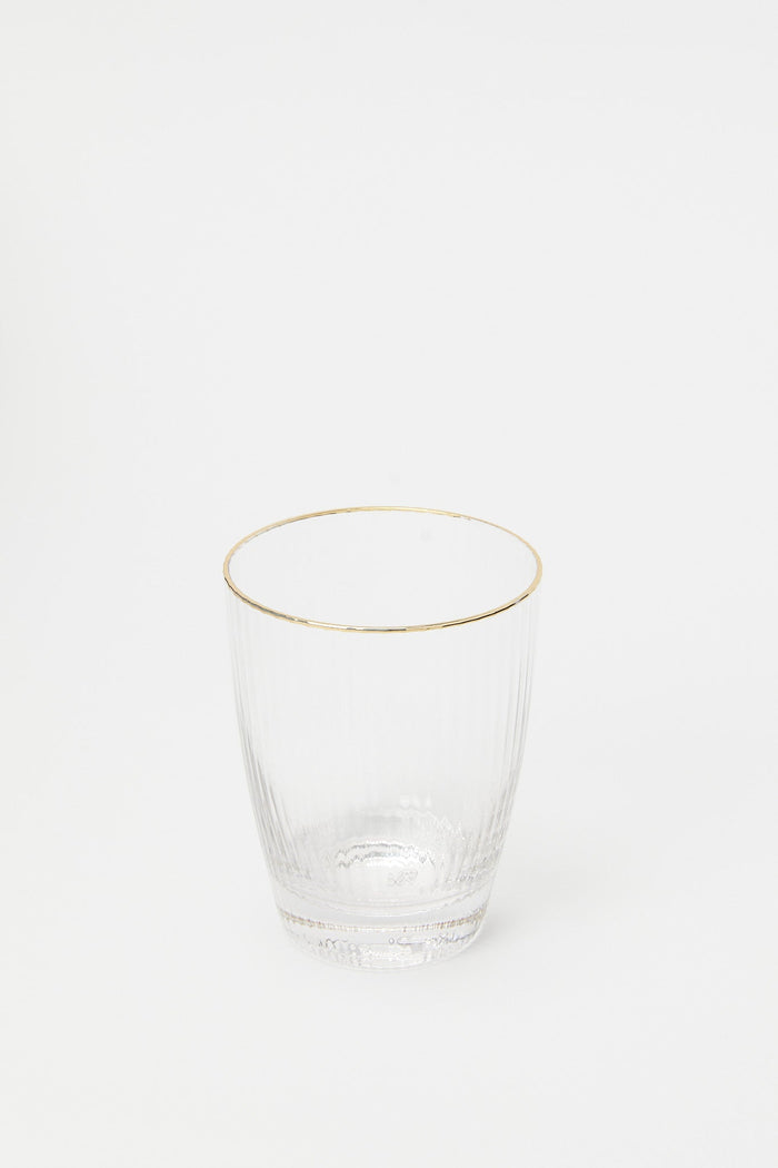 Redtag-Gold-Rim-Glass-Tumbler-Category:Glasses,-Colour:Gold,-Deals:New-In,-Filter:Home-Dining,-H1:HMW,-H2:DIN,-H3:DRW,-H4:GLS,-HMW-DIN-Drinkware,-New-In-HMW-DIN,-Non-Sale,-S23C,-Season:S23C,-Section:Homewares,-Style:SINGLE-Home-Dining-