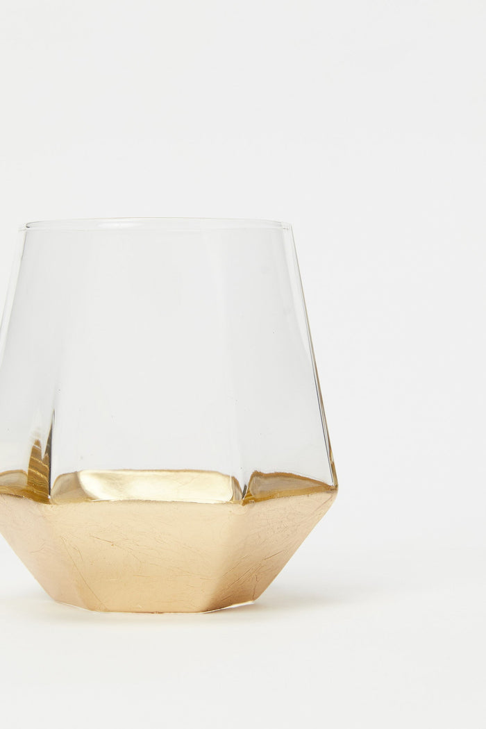 Redtag-Gold-Plated-Glass-Tumbler-Category:Glasses,-Colour:Gold,-Deals:New-In,-Filter:Home-Dining,-H1:HMW,-H2:DIN,-H3:DRW,-H4:GLS,-HMW-DIN-Drinkware,-New-In-HMW-DIN,-Non-Sale,-S23C,-Season:S23C,-Section:Homewares,-Style:SINGLE-Home-Dining-