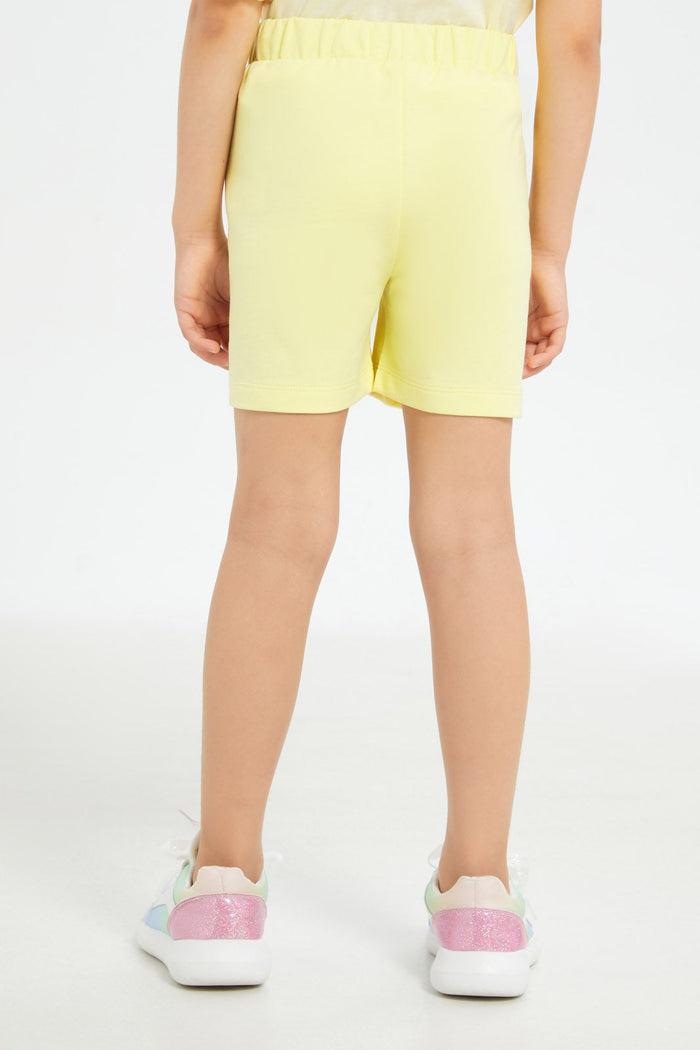 Redtag-Girls-Yellow-Solid-Shorts-Category:Shorts,-Colour:Yellow,-Deals:New-In,-Filter:Girls-(2-to-8-Yrs),-GIR-Shorts,-H1:KWR,-H2:GIR,-H3:TRS,-H4:SRT,-New-In-GIR-APL,-Non-Sale,-Promo:TBL,-S23C,-Season:S23C,-Section:Girls-(0-to-14Yrs),-TBL-Girls-2 to 8 Years