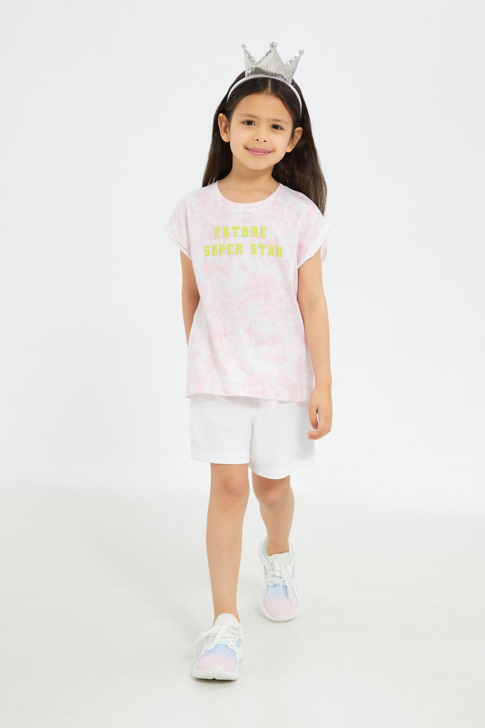 Redtag-Girls-Pink-Tie-Dye-Tee-Category:T-Shirts,-Colour:Apricot,-Deals:New-In,-Filter:Girls-(2-to-8-Yrs),-GIR-T-Shirts,-H1:KWR,-H2:GIR,-H3:TSH,-H4:CAT,-New-In-GIR-APL,-Non-Sale,-Promo:TBL,-S23C,-Season:S23C,-Section:Girls-(0-to-14Yrs),-TBL-Girls-2 to 8 Years