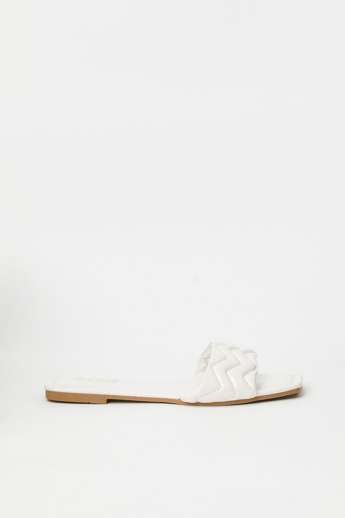 Redtag-White-Quilt-Mule-Category:Sandals,-Colour:White,-Deals:New-In,-Filter:Women's-Footwear,-H1:FOO,-H2:LAD,-H3:SAF,-H4:SAN,-LEC-Sandals,-N/A,-New-In-Women-FOO,-Non-Sale,-S23B,-Season:S23B,-Section:Women-Women's-