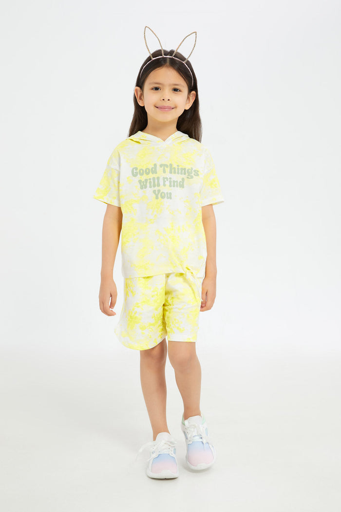 Redtag-Girls-Yellowtie-Dye-Lounge-Shorts-Category:Shorts,-Colour:Yellow,-Deals:New-In,-Event:STRATEGY,-Filter:Girls-(2-to-8-Yrs),-GIR-Shorts,-H1:KWR,-H2:GIR,-H3:TRS,-H4:SRT,-New-In-GIR-APL,-Non-Sale,-Promo:STRATEGY,-RMD,-S23C,-Season:S23C,-Section:Girls-(0-to-14Yrs)-Girls-2 to 8 Years