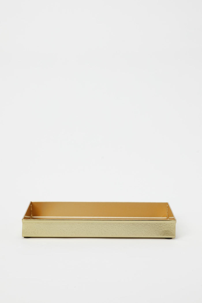 Redtag-Gold-Cut-Metal-Amenity-Tray-Category:Bathroom-Accessories,-Colour:Gold,-Deals:New-In,-Filter:Home-Bathroom,-H1:HMW,-H2:BAC,-H3:BCE,-H4:BAE,-HMW-BAC-Bath-Accessories,-New-In-HMW-BAC,-Non-Sale,-S23C,-Season:S23C,-Section:Homewares,-Style:PREMIUM-Home-Bathroom-