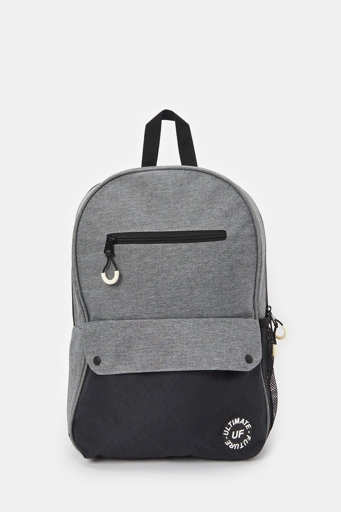 Redtag-Grey-And-Black-Backpack-Category:Bags,-Colour:Assorted,-Deals:New-In,-Filter:Men's-Accessories,-H1:ACC,-H2:GEN,-H3:MEA,-H4:MEA-MENS-ACCESSORIES,-Men-Bags,-New-In,-New-In-Men-ACC,-Non-Sale,-ProductType:Backpacks,-Season:W23O,-Section:Men,-W23O-Men's-