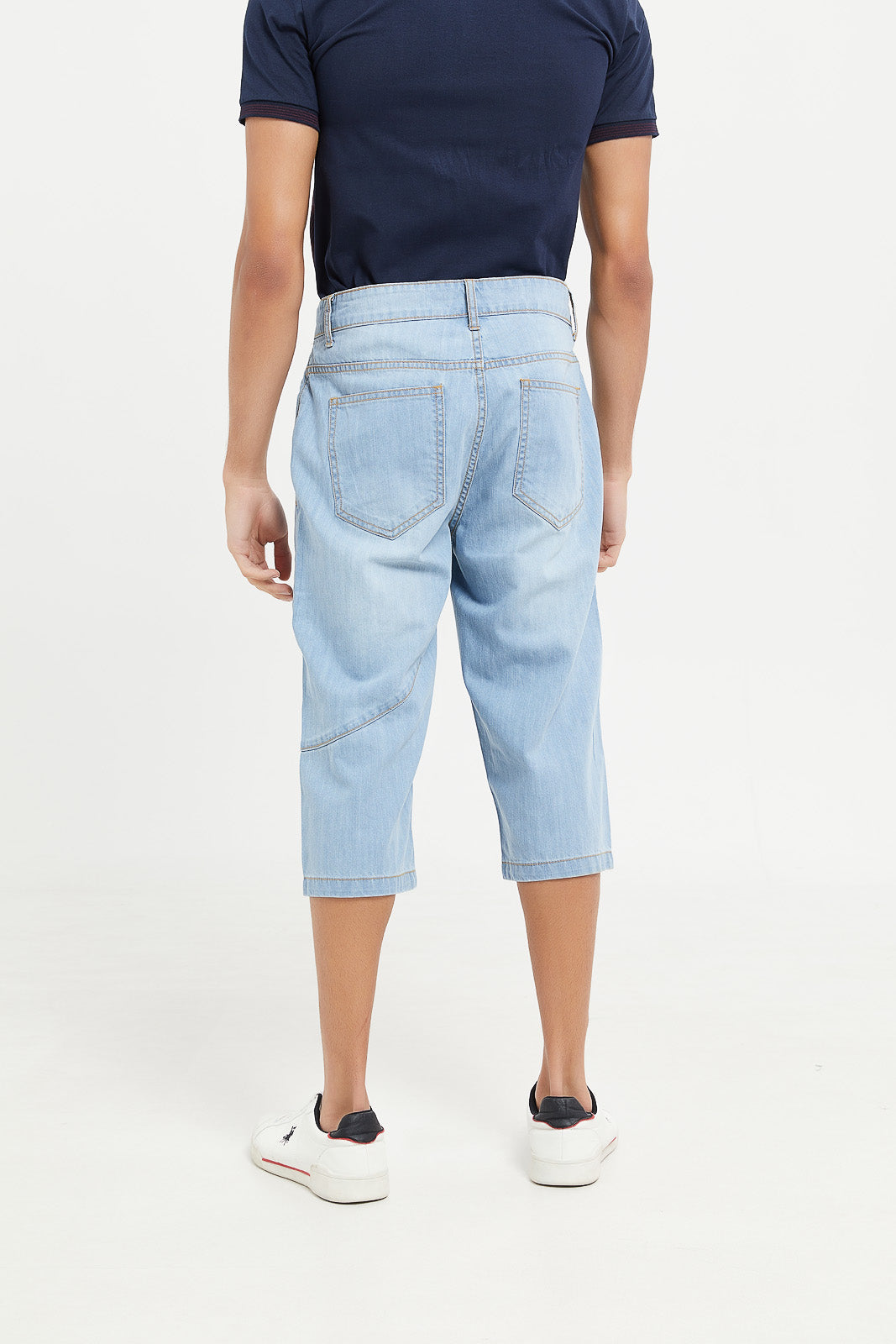 Buy Men Blue Below Knee Denim Shorts 125956292 in UAE REDTAG UAE