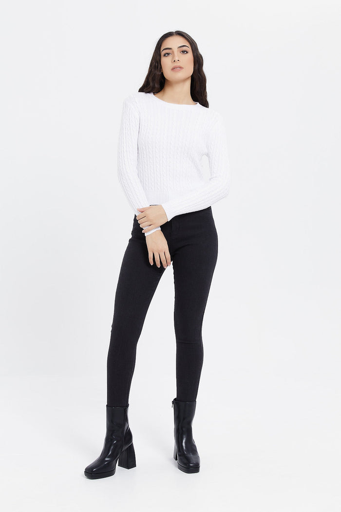 Redtag-Ivory-Allover-Cable-Knit-Pullover-Category:Pullovers,-Colour:Ivory,-Deals:New-In,-Filter:Women's-Clothing,-H1:LWR,-H2:LAD,-H3:KNW,-H4:PUL,-LWRLADKNWPUL,-New-In-Women,-Non-Sale,-ProductType:Pullovers,-Season:W23B,-Section:Women,-TBL,-W23B,-Women-Pullovers-Women's-