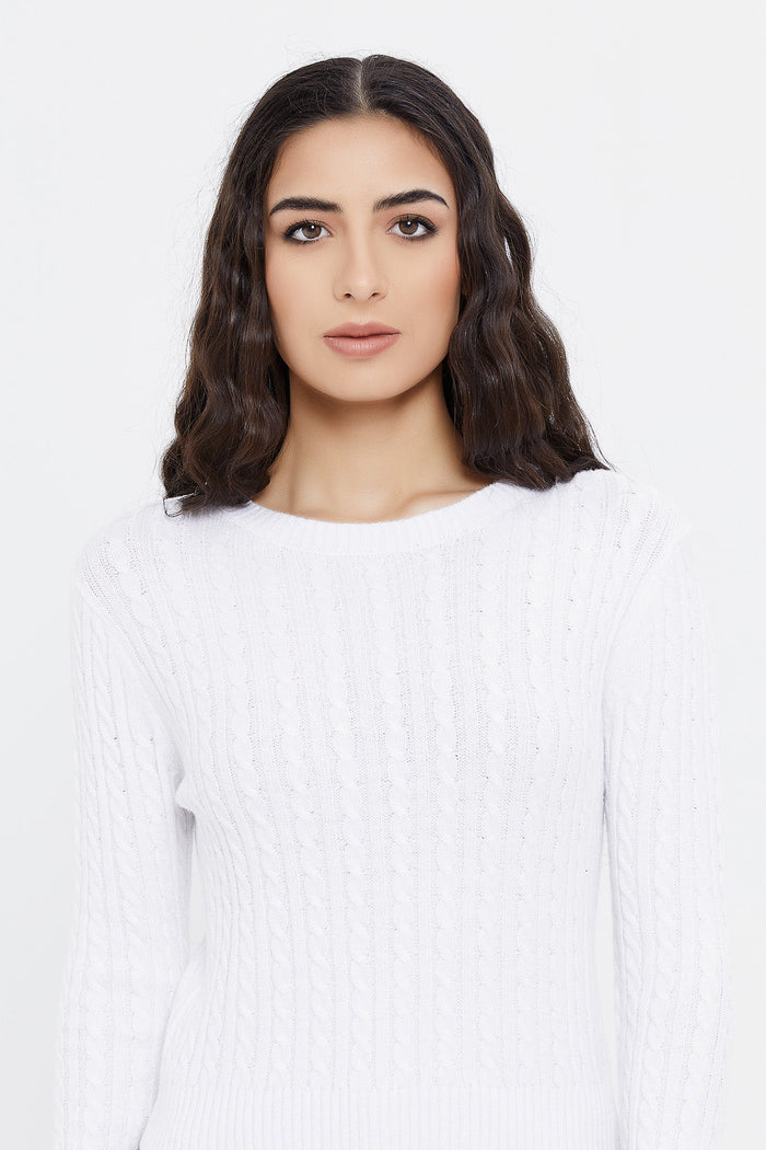 Redtag-Ivory-Allover-Cable-Knit-Pullover-Category:Pullovers,-Colour:Ivory,-Deals:New-In,-Filter:Women's-Clothing,-H1:LWR,-H2:LAD,-H3:KNW,-H4:PUL,-LWRLADKNWPUL,-New-In-Women,-Non-Sale,-ProductType:Pullovers,-Season:W23B,-Section:Women,-TBL,-W23B,-Women-Pullovers-Women's-