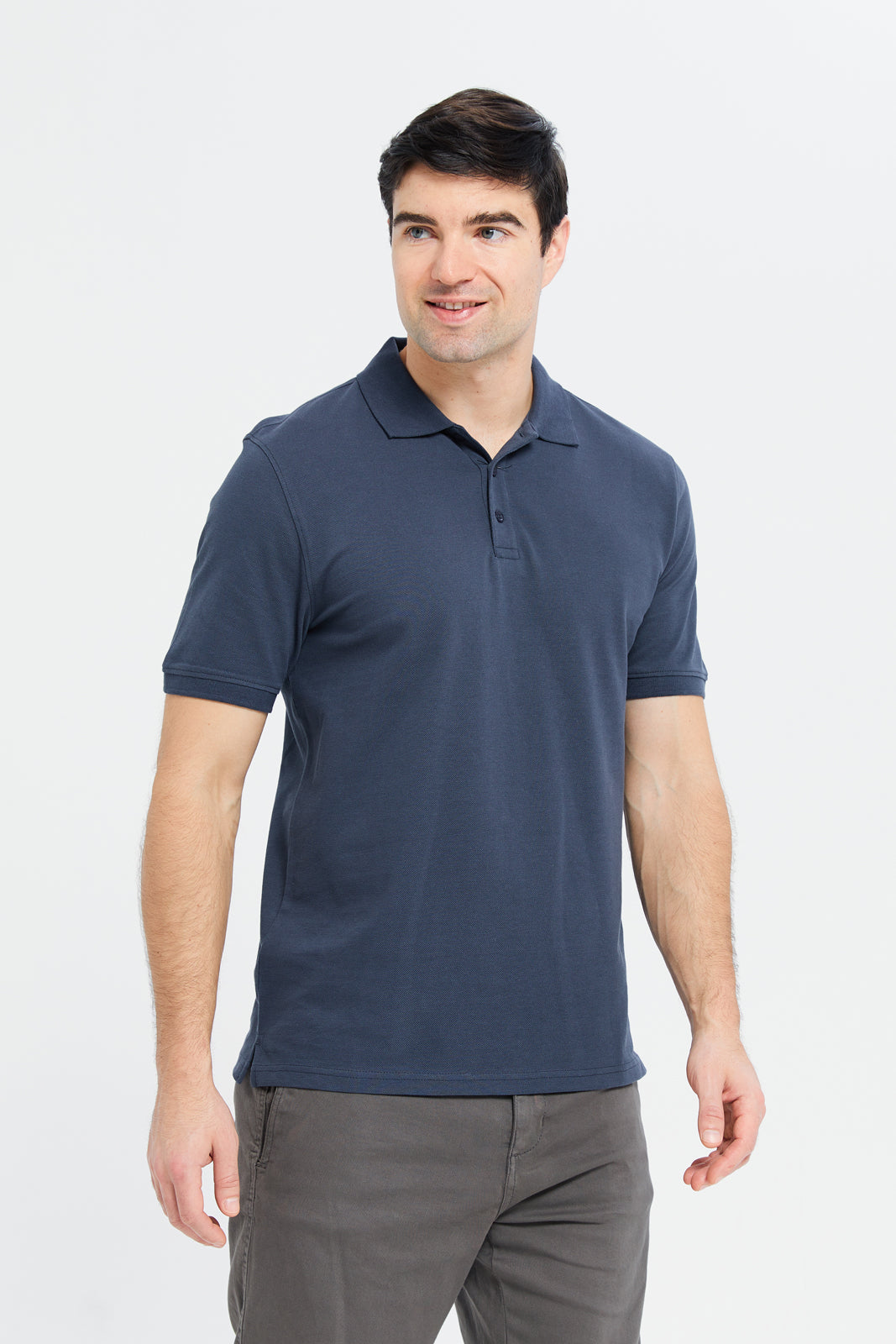 Buy Men Grey Plain Polo Shirt 127536620 in UAE | REDTAG