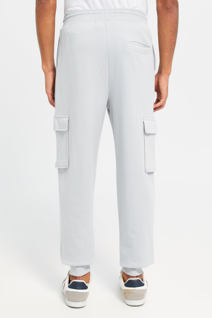 Mens cargo joggers grey sale