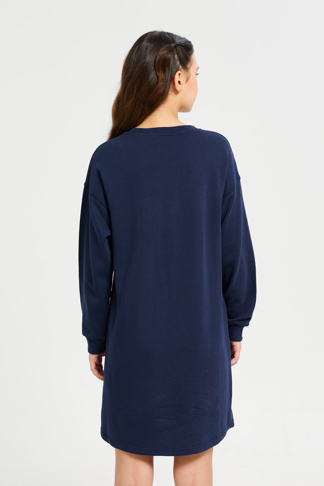 Buy Navy Heart Sweatshirt Dress 129706303 in UAE REDTAG UAE