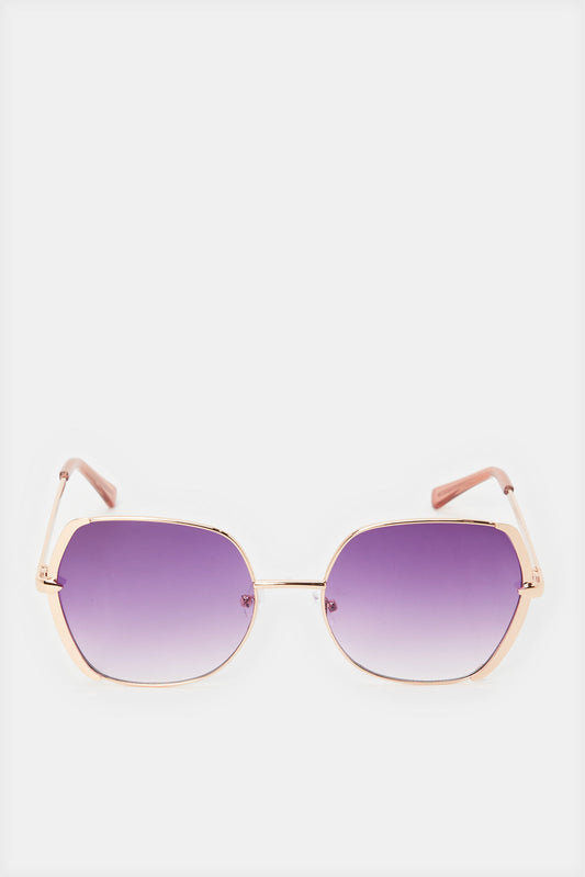 Women Gold Oversize Sunglasses