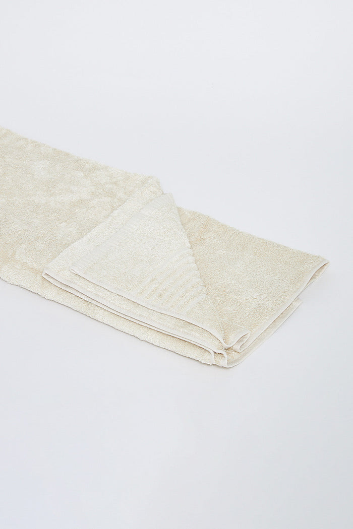 Beige Soft Cotton Bath Towel - REDTAG