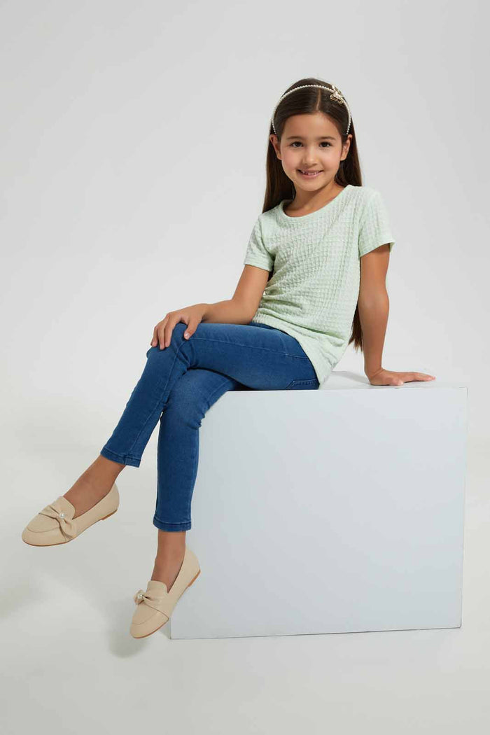 Redtag-Blue-Slim-Jegging-Jeggings-Girls-2 to 8 Years