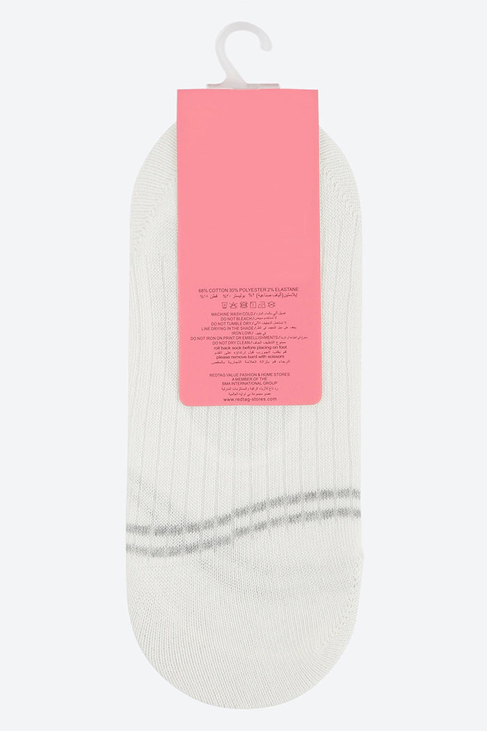 White Jacquard Invisible Socks - REDTAG