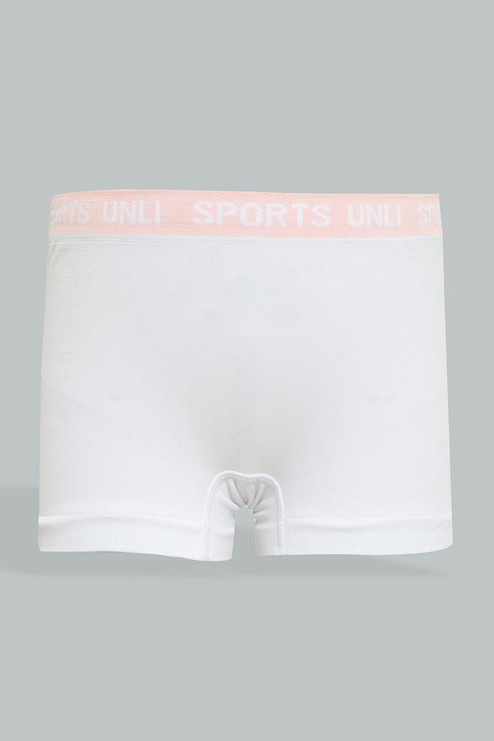 Redtag-White/Pink-X-Pink/White-Sports-Boxer-Brief-(2Pack)-365,-Colour:Assorted,-Filter:Senior-Girls-(9-to-14-Yrs),-GSR-Bras,-New-In,-New-In-GSR,-Non-Sale,-Section:Kidswear-Senior-Girls-9 to 14 Years