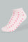 Redtag-Grey/White/Pink-Yarn-Dyed-Polka-Ankle-Socks-(3-Pack)-365,-Colour:Assorted,-Filter:Women's-Clothing,-New-In,-New-In-Women,-Non-Sale,-Section:Women,-Women-Socks-Women's-