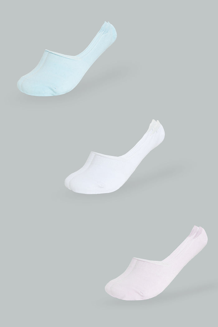 Redtag-Lilac/Blue/White-Plain-Invisible-Socks-(3-Pack)-365,-Colour:Assorted,-Filter:Women's-Clothing,-New-In,-New-In-Women,-Non-Sale,-Section:Women,-Women-Socks-Women's-