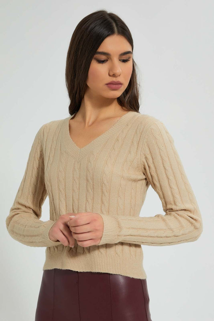 Redtag-Cable-Knit-Pullover-Ponchos-Women's-