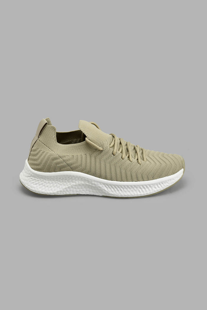 Redtag-Taupe-Fly-Knit-Sneaker-Colour:Taupe,-Filter:Women's-Footwear,-New-In,-New-In-Women-FOO,-Non-Sale,-S22A,-Section:Women,-Women-Trainers-Women's-
