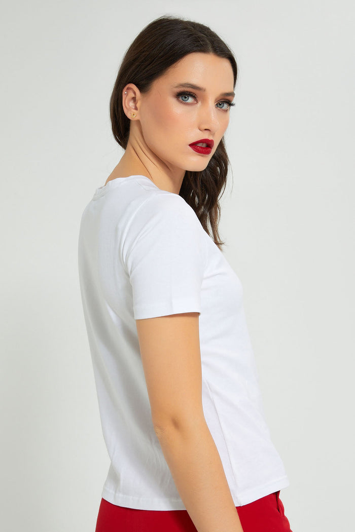 Redtag-White-T-Shirt-With-Embroidery-Embellished-Women's-