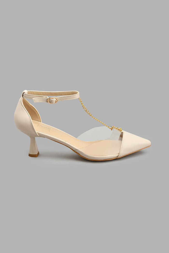 Redtag-Natural-Court-With-Chain-Trim-Colour:Beige,-Filter:Women's-Footwear,-New-In,-New-In-Women-FOO,-Non-Sale,-S22A,-Section:Women,-Women-Formal-Shoes-Women's-