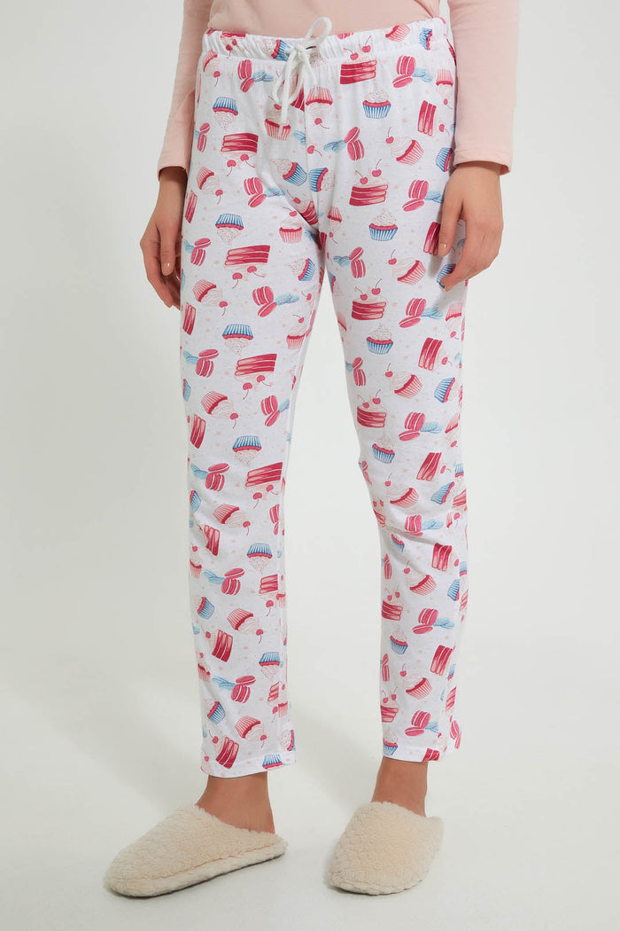 Redtag-Pink-Printed-Pyjama-Set-Pyjama-Sets-Women's-