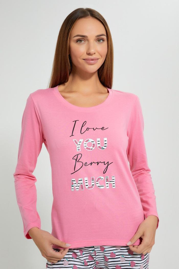 Redtag-Pink-Berry-Printed-Pyjama-Set-Pyjama-Sets-Women's-