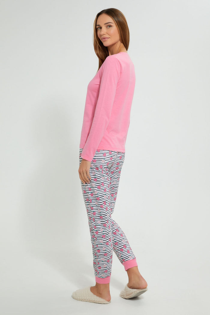 Redtag-Pink-Berry-Printed-Pyjama-Set-Pyjama-Sets-Women's-