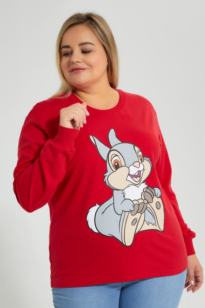 Redtag-Red-Character-Printed-Sweatshirt-Character,-Colour:Red,-Filter:Plus-Size,-LDP-Sweatshirts,-New-In,-New-In-LDP,-Non-Sale,-S22A,-Section:Women,-TBL-Women's-