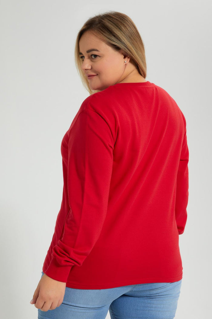 Redtag-Red-Character-Printed-Sweatshirt-Character,-Colour:Red,-Filter:Plus-Size,-LDP-Sweatshirts,-New-In,-New-In-LDP,-Non-Sale,-S22A,-Section:Women,-TBL-Women's-