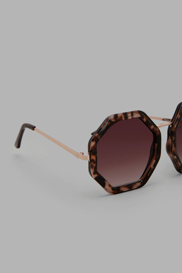 Redtag-Hexagonal-Animal-Printed-Frame-Sunglasses-Aviator-Women-
