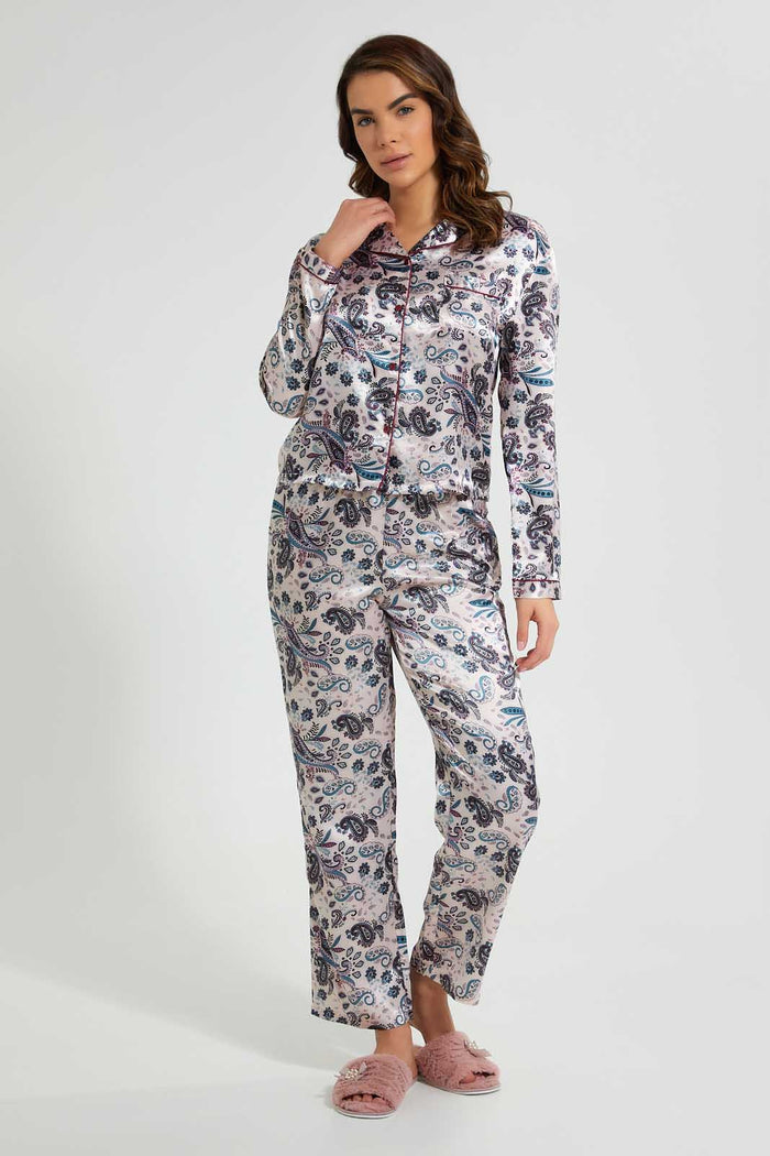 Redtag-Off-White-Floral-Printed-Pyjama-Set-Pyjama-Sets-Women's-