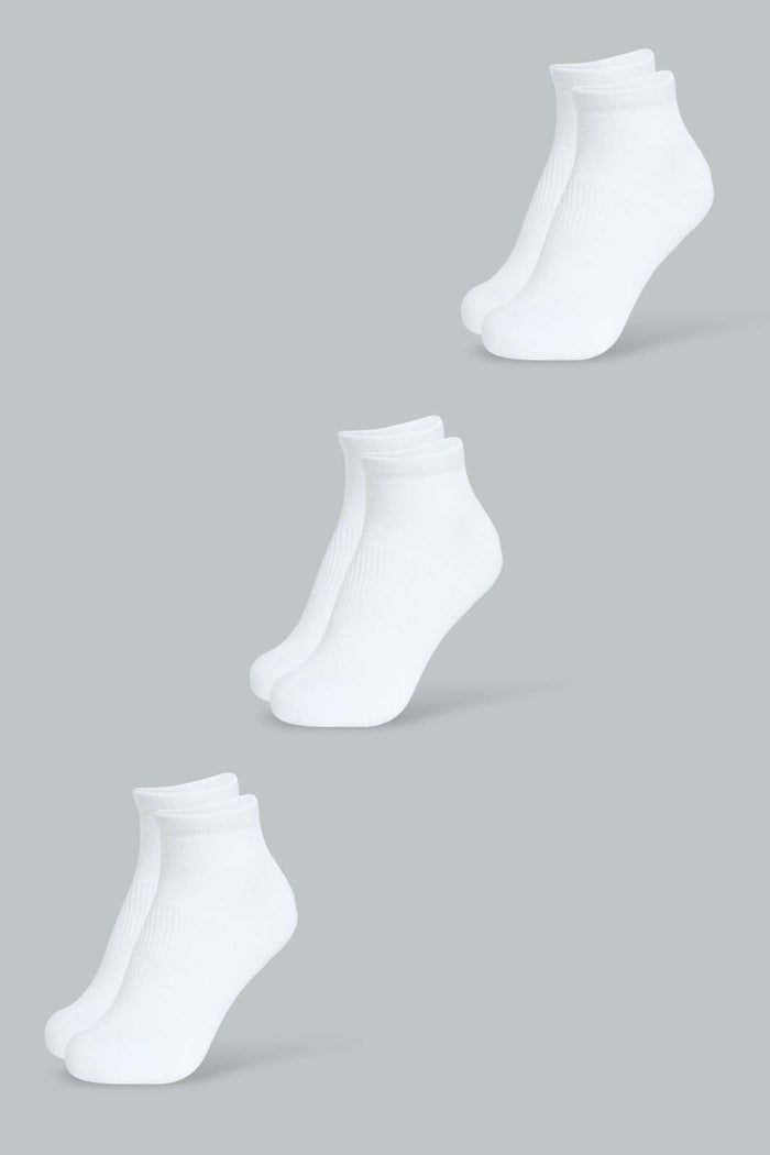 Redtag-White-3Pk-Men'S-Sports-Socks-Sports-Men's-