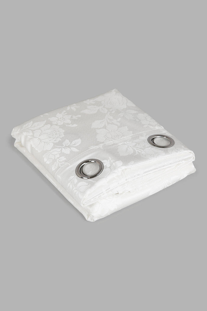 Redtag-Ivory-Floral-Jacquard-&-Sheer-4-Piece-Curtain-Set-Category:Curtains,-Colour:Ivory,-Deals:New-In,-Filter:Home-Bedroom,-HMW-BED-Curtains,-LEGACY,-New-In-HMW-BED,-Non-Sale,-Section:Homewares,-W22A-Home-Bedroom-