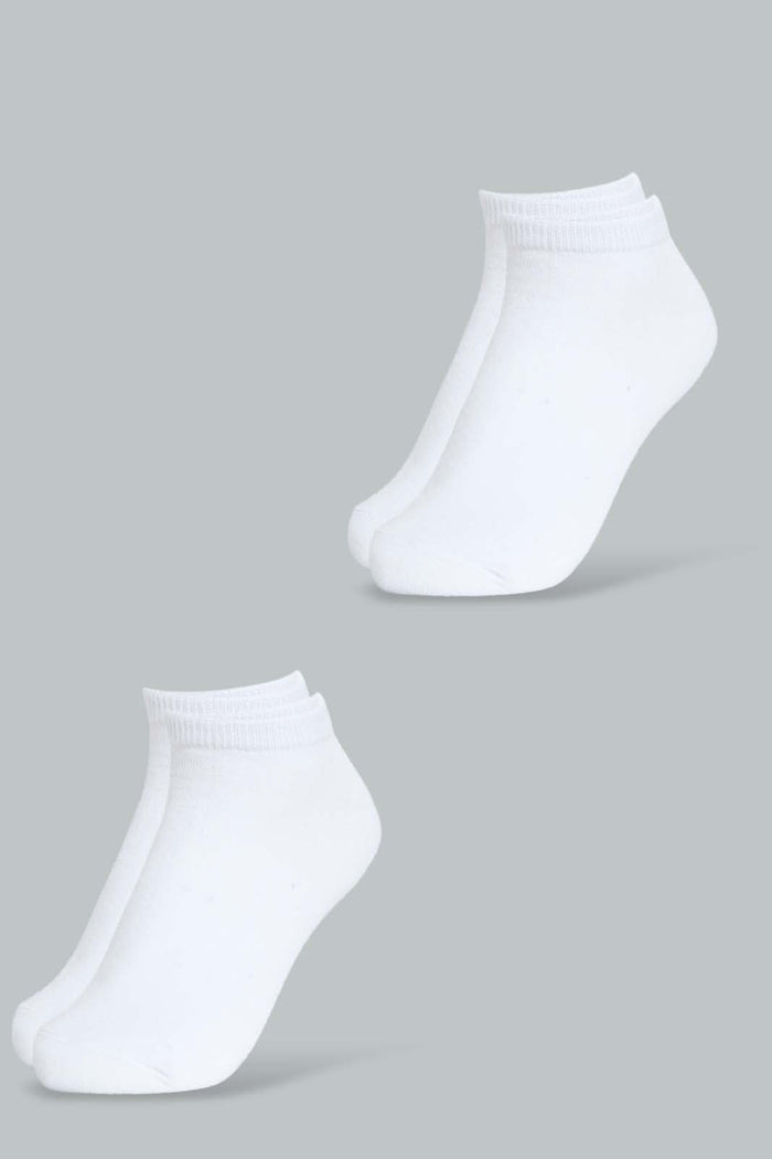 Redtag-White-Gsr-2Pcs-Ankle-Socks-Ankle-Length-Senior-Girls-9 to 14 Years