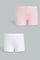 Redtag-White/Pink-Jacquard-Bikini-Brief-(2Pack)-365,-Character,-Colour:Assorted,-Filter:Senior-Girls-(9-to-14-Yrs),-GSR-Briefs,-New-In,-New-In-GSR,-Non-Sale,-Section:Kidswear-Senior-Girls-9 to 14 Years