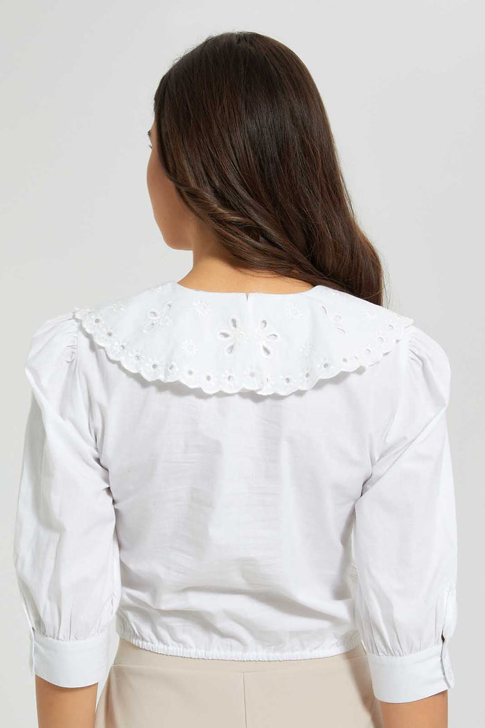 Redtag-White-Schiffli-Collar-Detail-Blouse-Blouses-Women's-