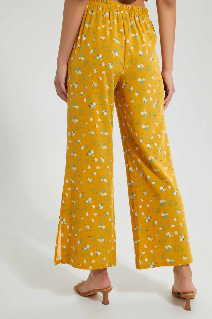 Redtag-Yellow-Floral-Trouser-Trousers-Women's-