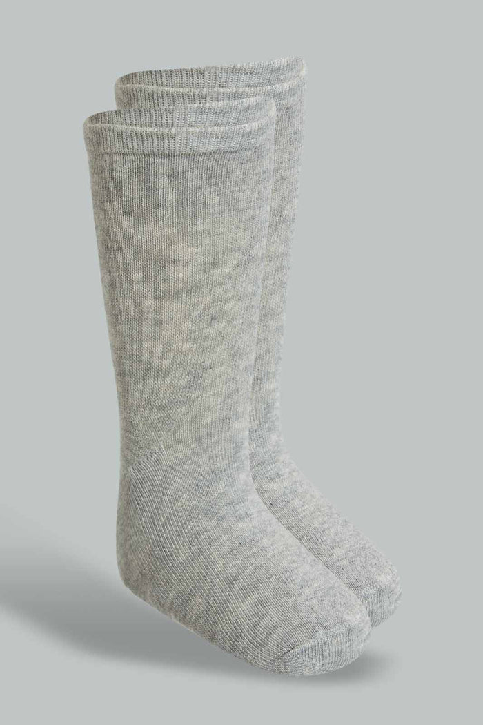 Redtag-Grey-5-Pack-Long-Length-Socks-Full-Length-Socks-Boys-2 to 8 Years
