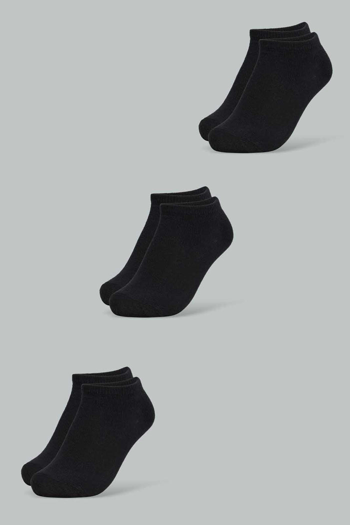 Redtag-Black-3-Pack-Ankle-Length-Socks-Ankle-Length-Boys-2 to 8 Years